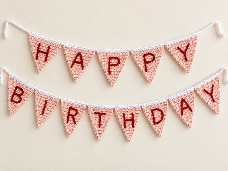 Personalised crochet bunting — Example layout