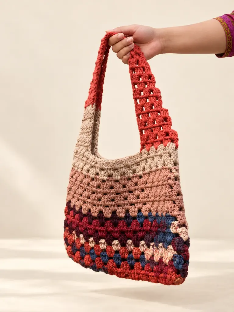 Colour-block shoulder bag — Earthy mix